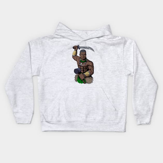 God of Yoruba religion - Ogun Kids Hoodie by Modern Medieval Design